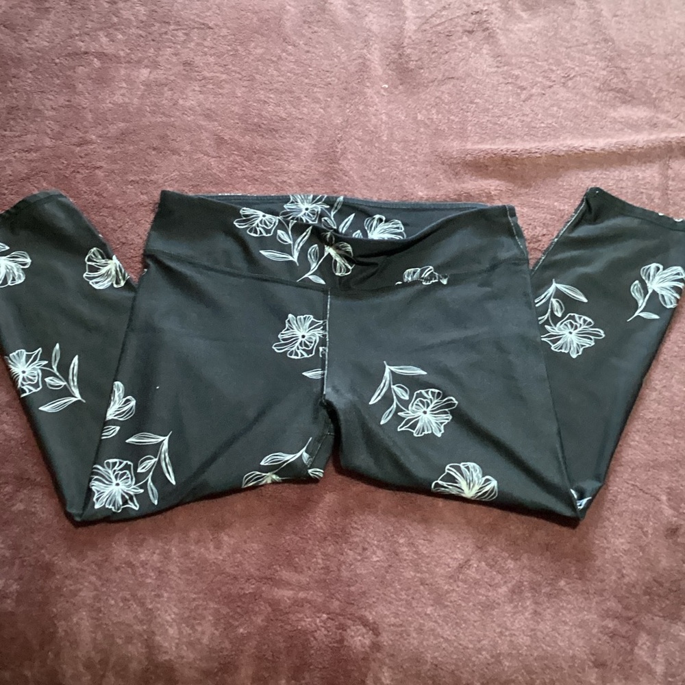 Fabletics Black Floral Leggings